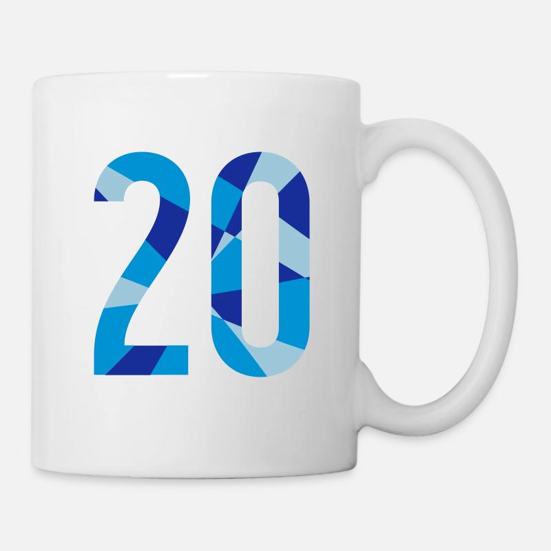 20ème anniversaire - nombre dans la conception du polygone - Mug blanc - blanc