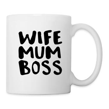 Wife mum boss - Tasse - Weiß - Rechts