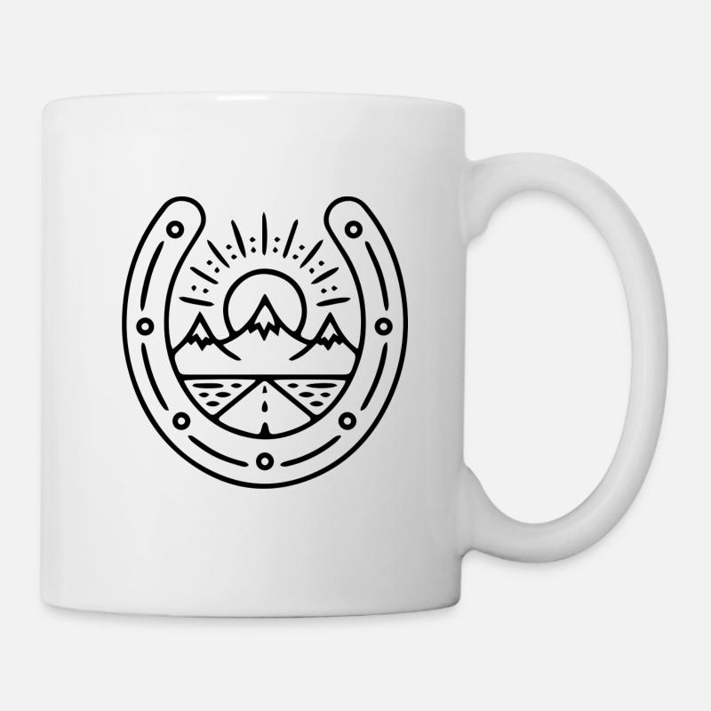 Idée de cadeau de motif de fer à cheval - Mug blanc - blanc