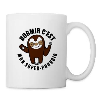 dormir c'est mon super-pouvoir - Mug blanc - blanc - Droite