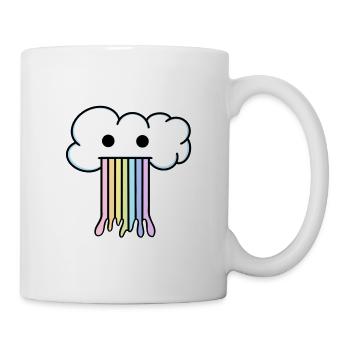 Regenbogen-Wolken-Kotze - Tasse - Weiß - Rechts