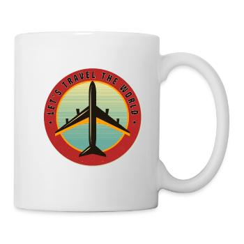 Airplane travel vacation - Mug - white - Right