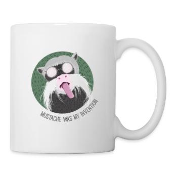 Lustiger Affe mit Bart und Brille - Tasse - Weiß - Rechts