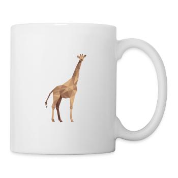 Giraffe africa wilderness savanna polygon gift - Mug - white - Right