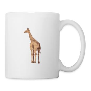 Giraffe africa wilderness savanna polygon gift - Mug - white - Right