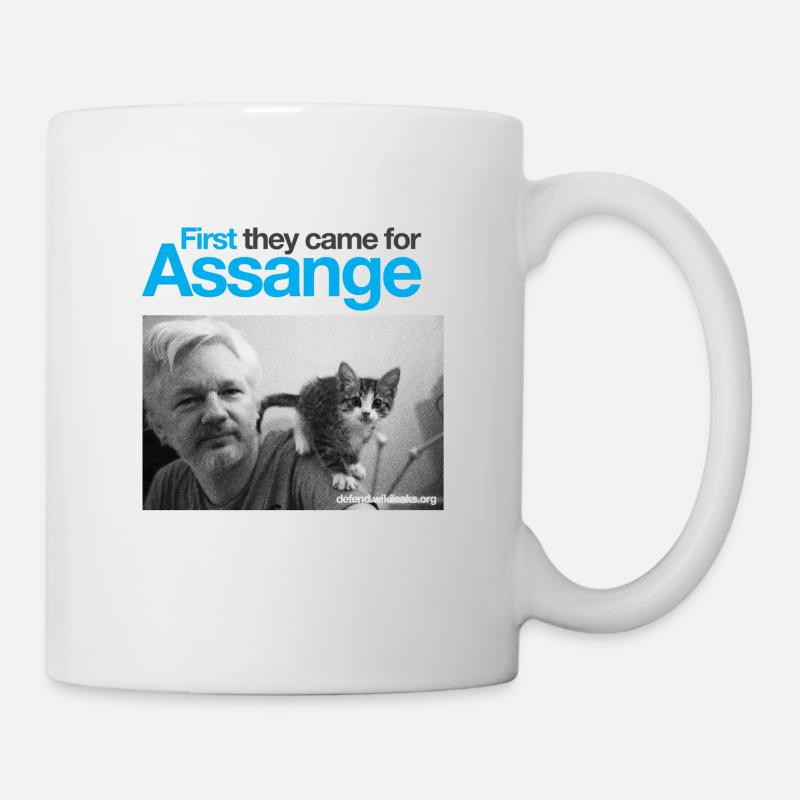 Ils sont d'abord venus pour Assange - Mug blanc - blanc
