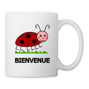 COCCINELLE. BIENVENUE. ECOLOGIE. NATURE. INSECTE. - Mug blanc - blanc - Droite