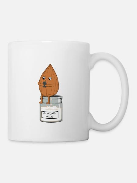 Almond milk almond vegan vegetarian animal rights activists - Mug - white