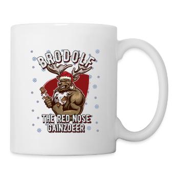 Brodolf Gainzdeer Christmas Bodybuilding Fitness - Mug - white - Right