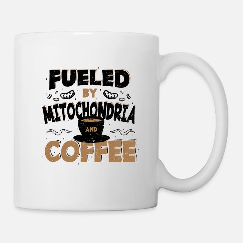 Alimentato da mitocondri e caffè - Kaffee - Tazza - bianco