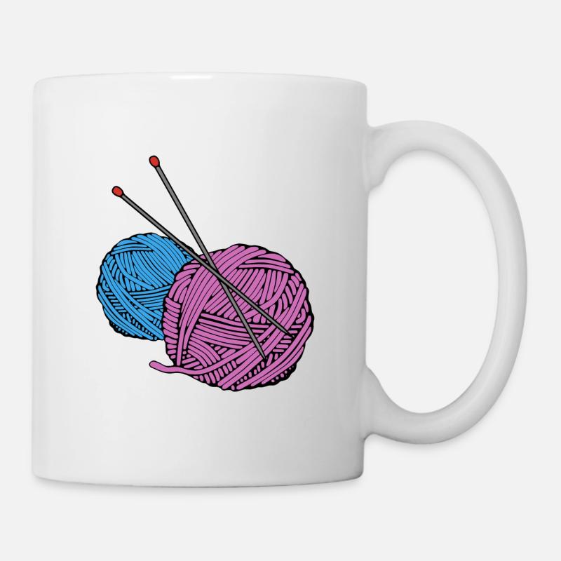 Tricot Fil Aiguilles Hobby - Mug blanc - blanc