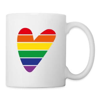 Cœur arc-en-ciel - Mug blanc - blanc - Droite