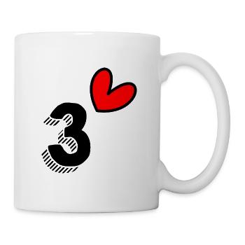 3 JAHRE. 3. JAHRESTAG. GEBURTSTAG 3 JAHRE. 3 - Tasse - Weiß - Rechts