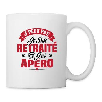 Cadeau J'peux pas je suis retraité et j'ai apéro - Mug blanc - blanc - Droite
