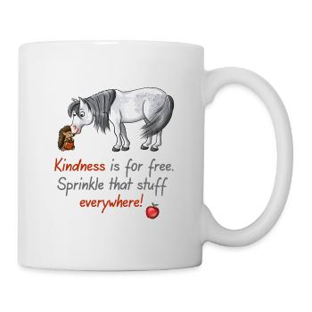 Pony und Igel Freundschaft Apfel Geschenk - Tasse - Weiß - Rechts