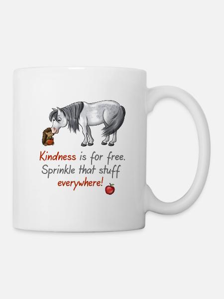 Poney et hérisson Amitié Pomme Cadeau - Mug blanc - blanc