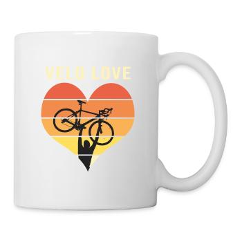 Velolove Velo Love Ich liebe Radfahren - Tasse - Weiß - Rechts