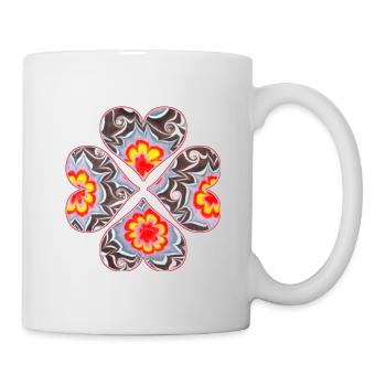 Trèfle 4 Coeurs E 33 - Mug blanc - blanc - Droite