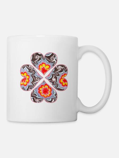 kleeblatt 4 herzen e 33 - Tasse - Weiß