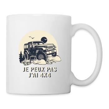 4x4 je peux pas j ai 4X4 humour 4X4 off road - Mug blanc - blanc - Droite