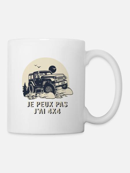 4x4 je peux pas j ai 4X4 humour 4X4 off road - Mug blanc - blanc