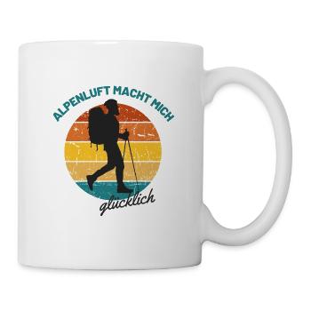 Alpenluft macht mich glücklich | Wandern Klettern - Tasse - Weiß - Rechts