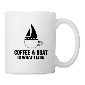 Sailboat ahoy skipper sailing and coffee - Mug - white - Right