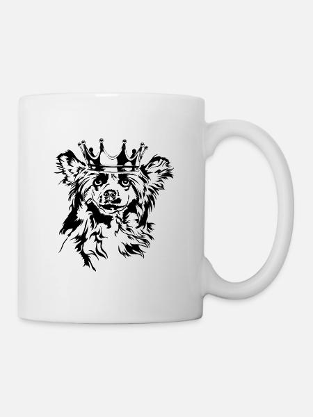 Chinese Crested Dog Krone Hund Hunde Wilsigns - Tasse - Weiß