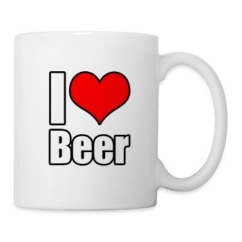 I love Beer Spruch - Tasse - Weiß - Rechts