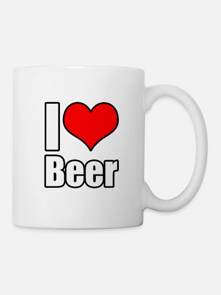 I love Beer Spruch - Tasse - Weiß