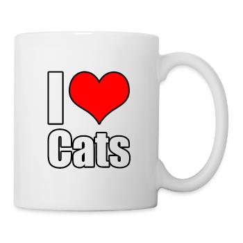 I love cats Spruch - Tasse - Weiß - Rechts