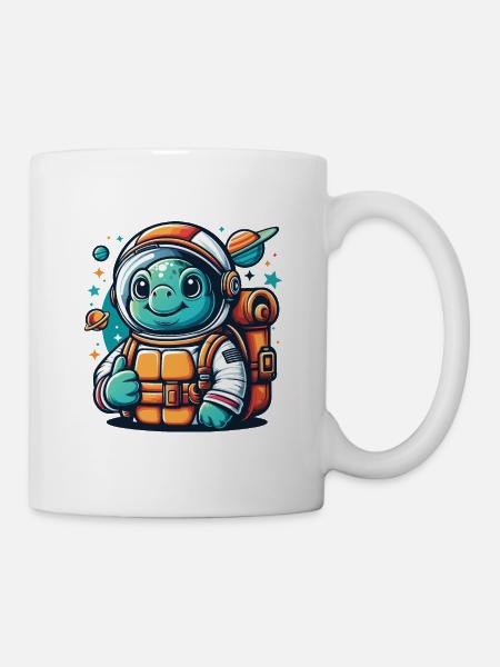 Weltraum Schildkröte - Tasse - Weiß