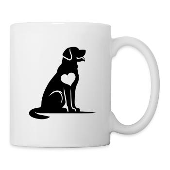 Labrador Love - Heart Dog Silhouette - Mug - white - Right