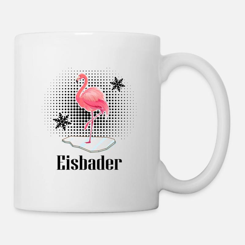 Eisbader-Flamingo Eisbad Winterschwimmer - Tasse - Weiß