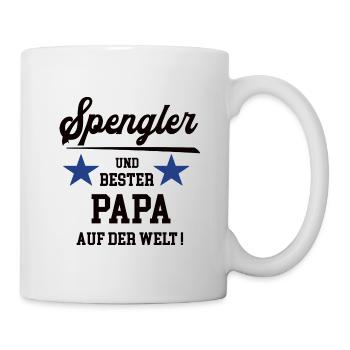 Bester Papa Spengler Spenglerei Klempner Vater - Tasse - Weiß - Rechts