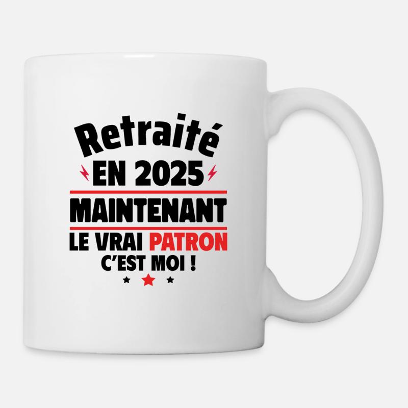 retraité en 2025,cadeau de départ à la retraite - Mug blanc - blanc