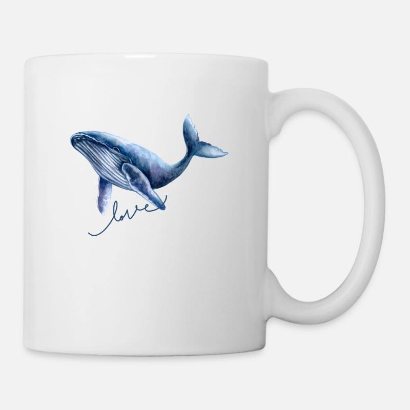 Wal Liebe Blauwal Illustration - Tasse - Weiß