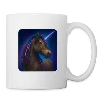 Konik Horse as Neon Unicorn Motif - Mug - white - Right