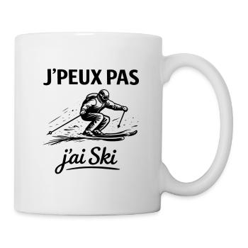 I Can't I Ski – Winter Sport Humor - Mug - white - Right