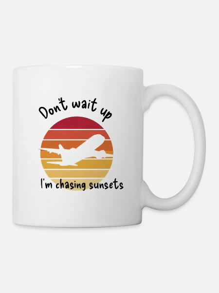Sunset Airplane Frequent Flyer Gift - Mug - white