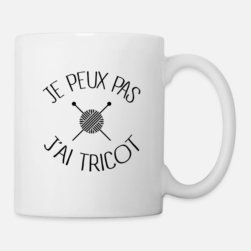 Je peux pas j'ai Tricot - Mug blanc - blanc