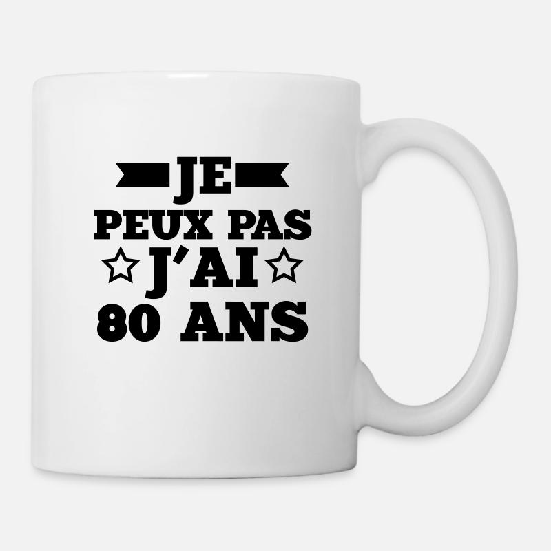 je peux pas j'ai 80 ans - Mug blanc - blanc