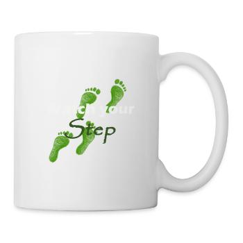 Watch Your Step, ecological footprint - Mug - white - Right