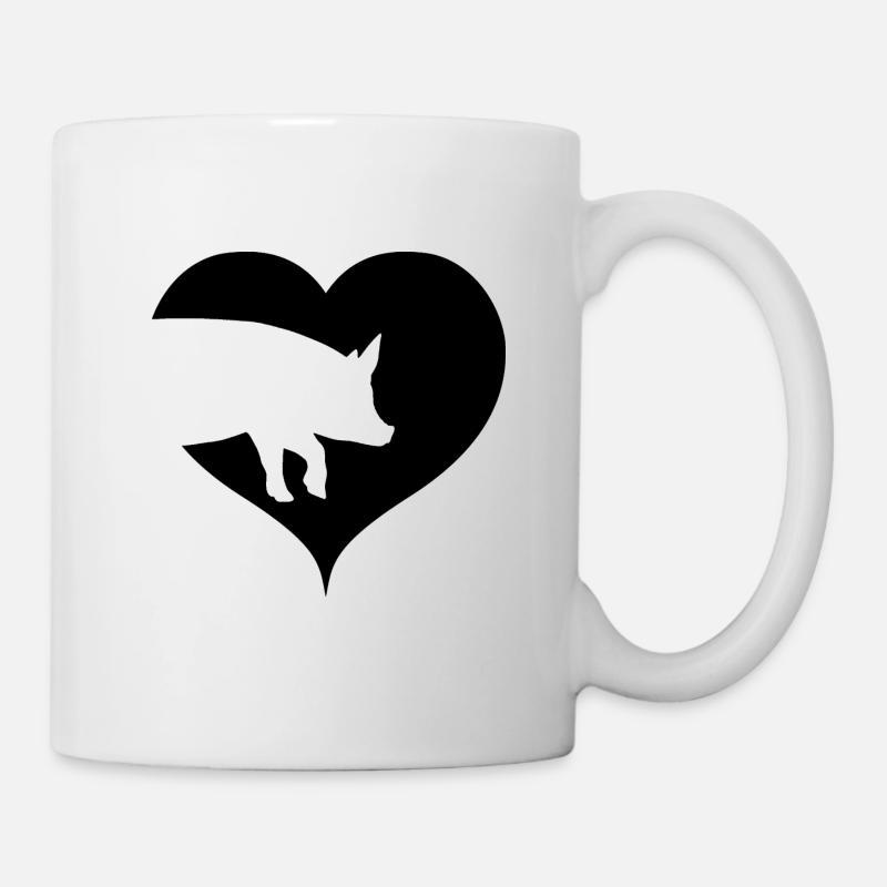 Coeur pour les cochons - Mug blanc - blanc