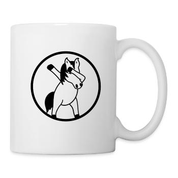 Dabbing Pferd Cooles Design Pferdenarr Geschenk - Tasse - Weiß - Rechts