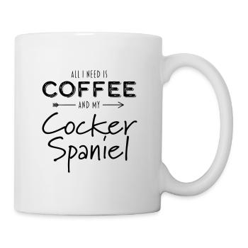 Kaffee Cocker Spaniel Hund Geschenkidee - Tasse - Weiß - Rechts