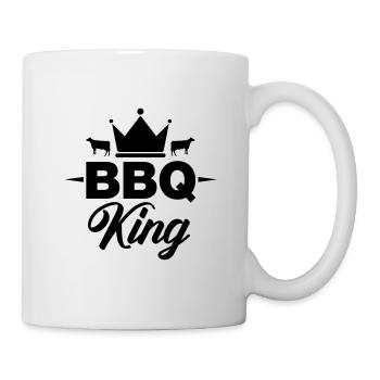 Grill T-Shirt "BBQ King" - Barbecue, summer - Mug - white - Right