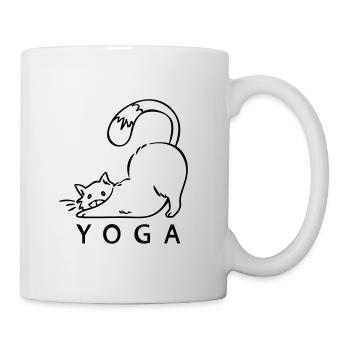 Yoga Katze Katzenyoga süß Katze lustig Namaste cat - Tasse - Weiß - Rechts