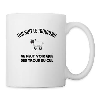 qui suit le troupeau cadeau humour blague drôle - Mug blanc - blanc - Droite