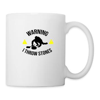 I Throw Stones Lustiges Curling Geschenk Curler - Tasse - Weiß - Rechts